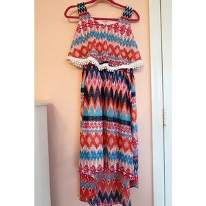 Multicolor High-Low Dress